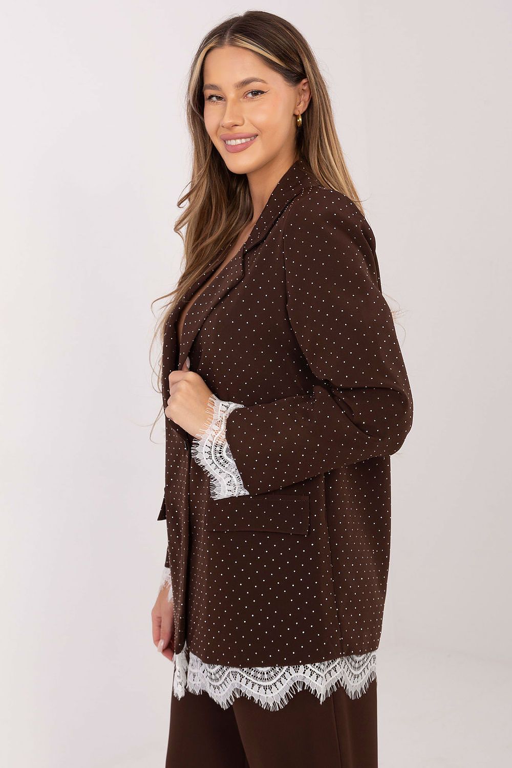   Marynarka Model IT-MA-FL9916-2.12P Brown - Italy Moda 
