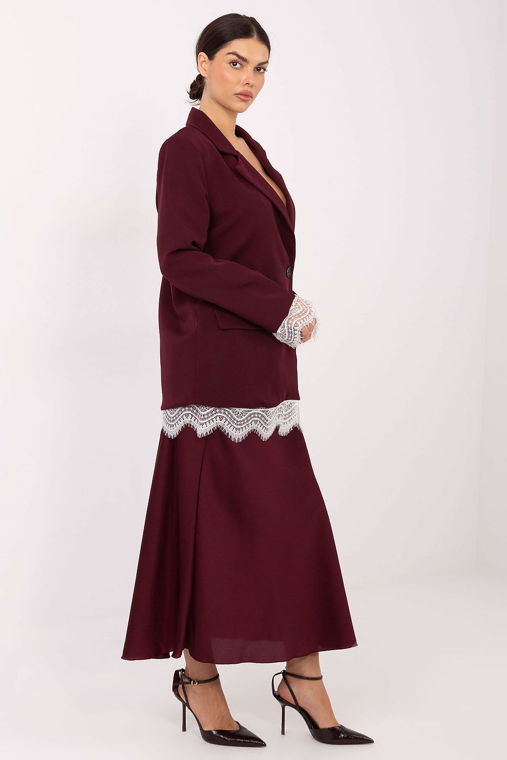   Marynarka Model IT-MA-FL9916.02P Bordo - Italy Moda 