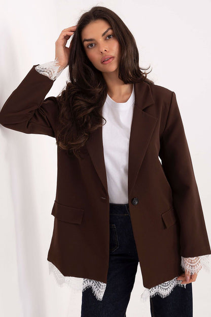   Marynarka Model IT-MA-FL9916.02P Dark Brown - Italy Moda 