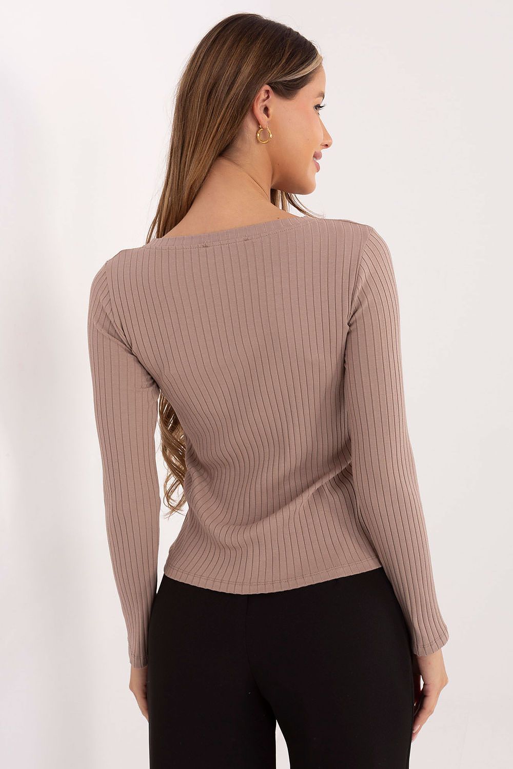   Bluzka Model RV-BZ-A1045.99 Dark Beige - Rue Paris 