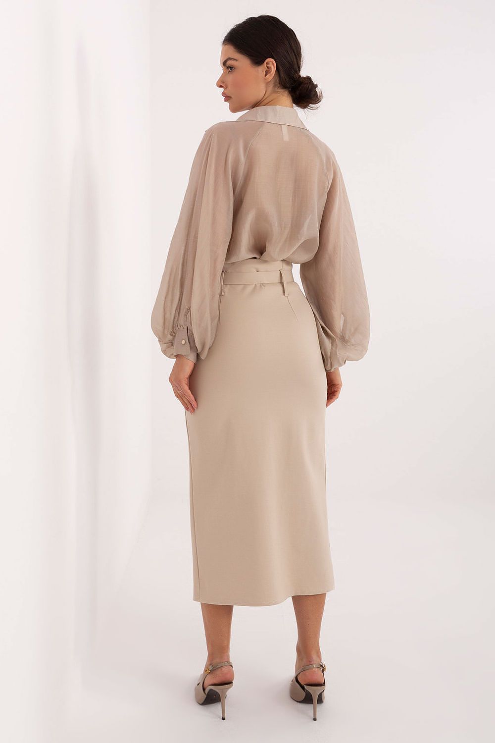  Spódnica Model IT-SD-FL7393.26 Beige - Rue Paris 