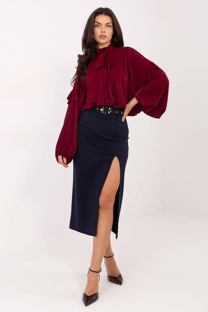  Spódnica Model IT-SD-FL7393.26 Navy - Rue Paris 