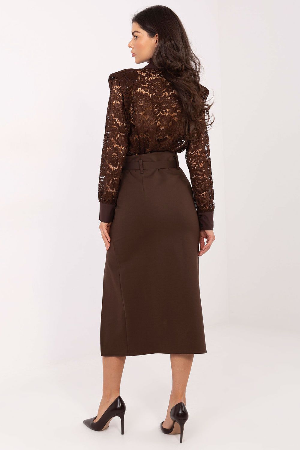  Spódnica Model IT-SD-FL7393.26 Brown - Rue Paris 
