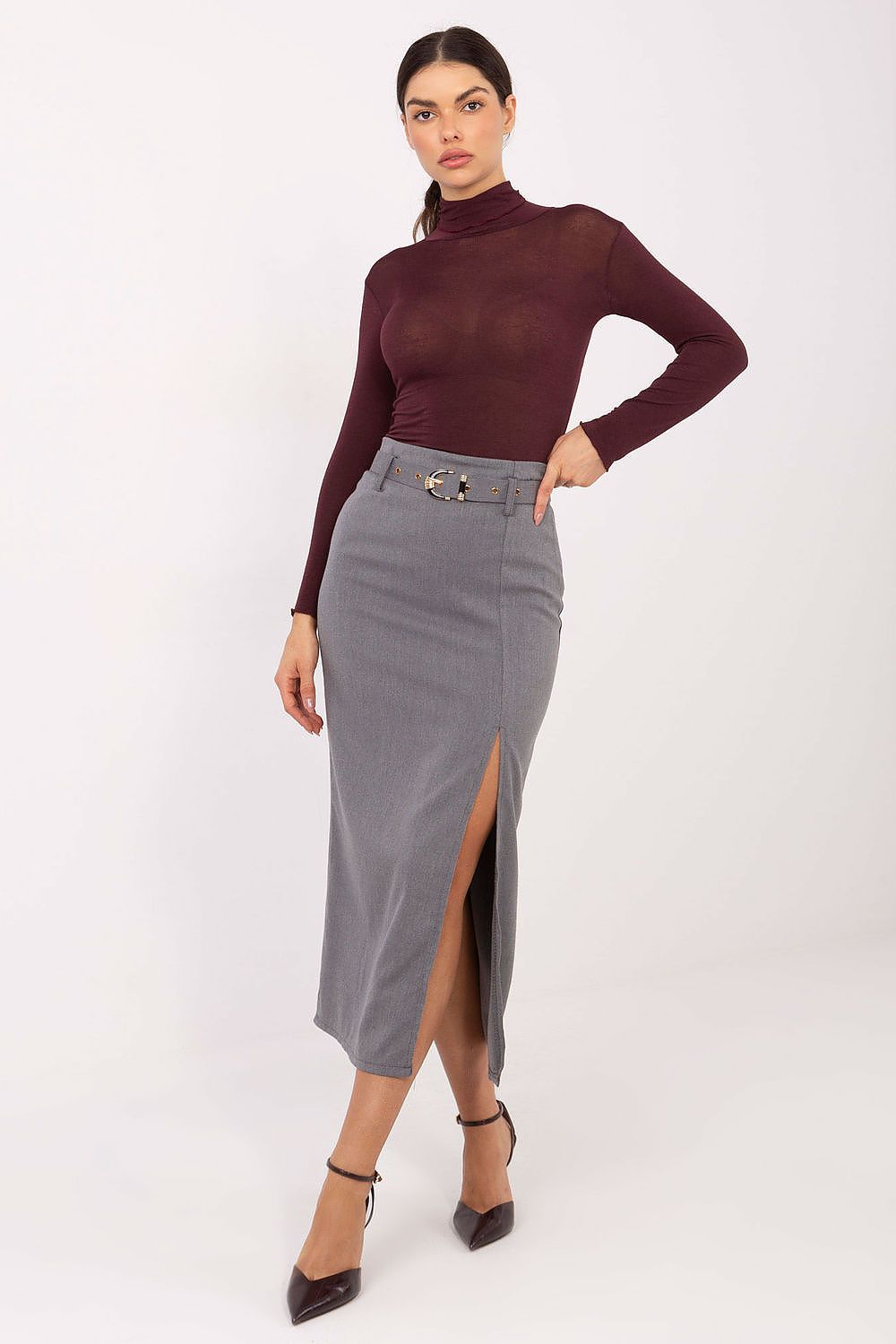  Spódnica Model IT-SD-A7393.57 Grey - Rue Paris 