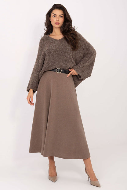  Spódnica Model IT-SD-FL9850.12 Dark Beige - Rue Paris 