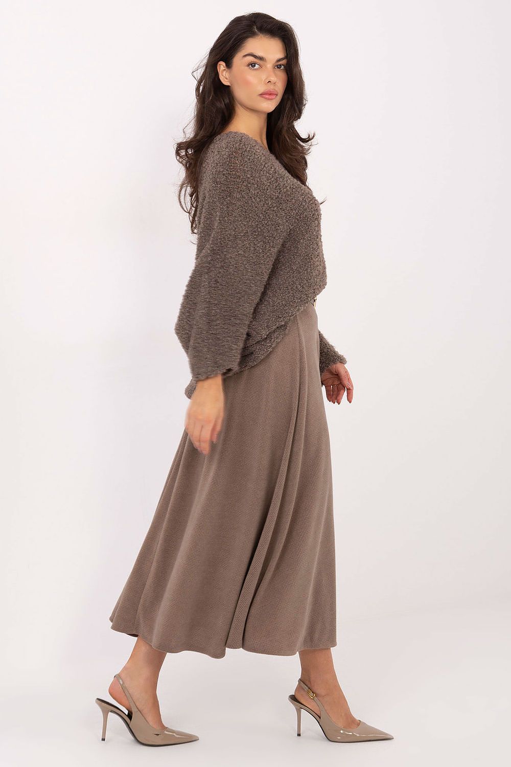  Spódnica Model IT-SD-FL9850.12 Dark Beige - Rue Paris 