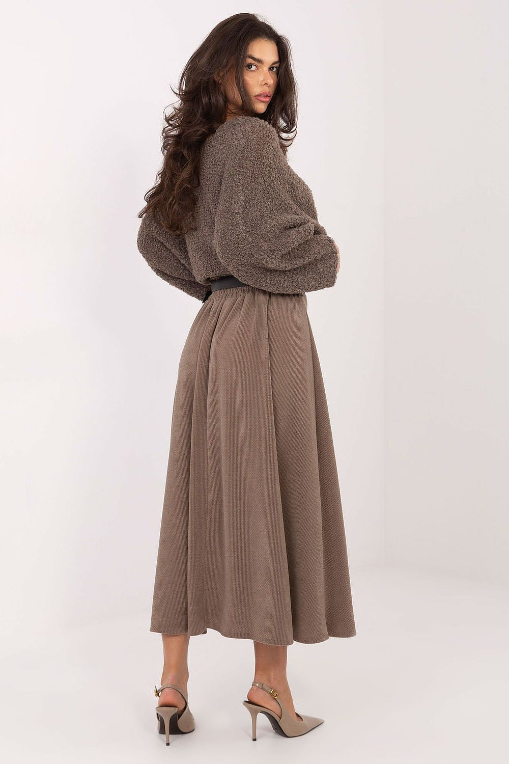  Spódnica Model IT-SD-FL9850.12 Dark Beige - Rue Paris 