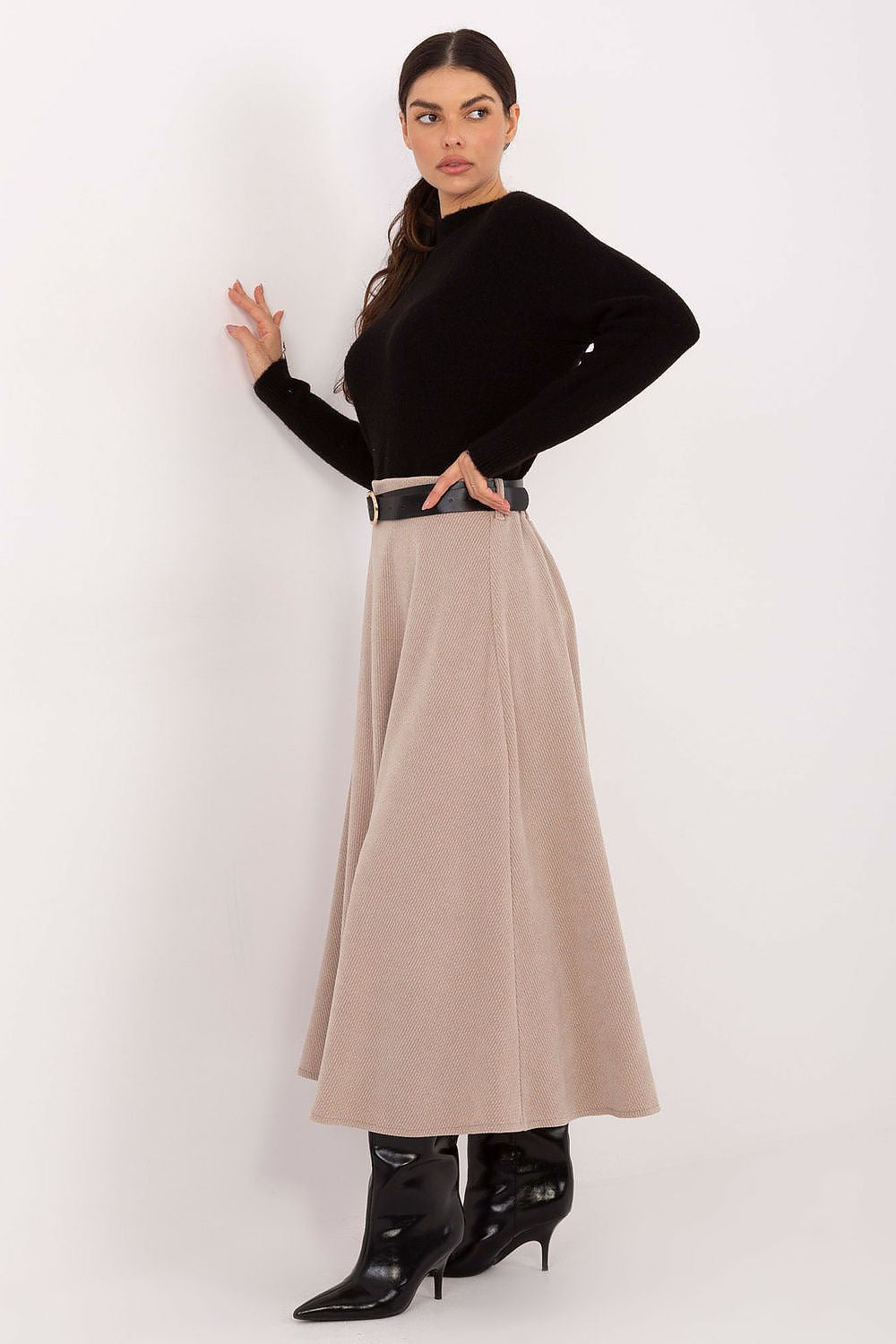  Spódnica Model IT-SD-FL9850.12 Beige - Rue Paris 