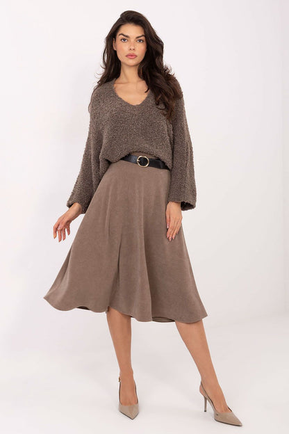  Spódnica Model IT-SD-FL9838.49 Dark Beige - Rue Paris 