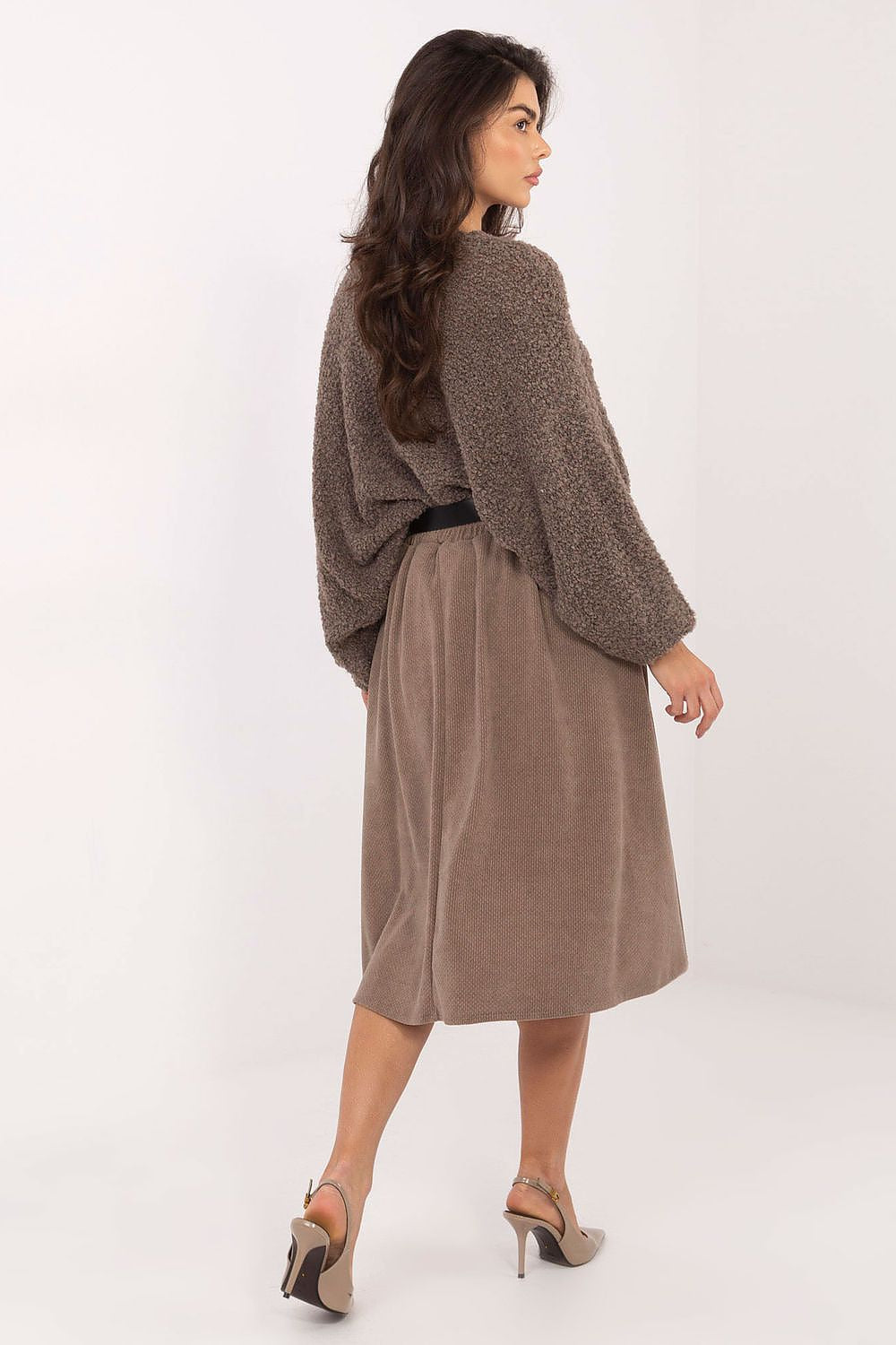  Spódnica Model IT-SD-FL9838.49 Dark Beige - Rue Paris 