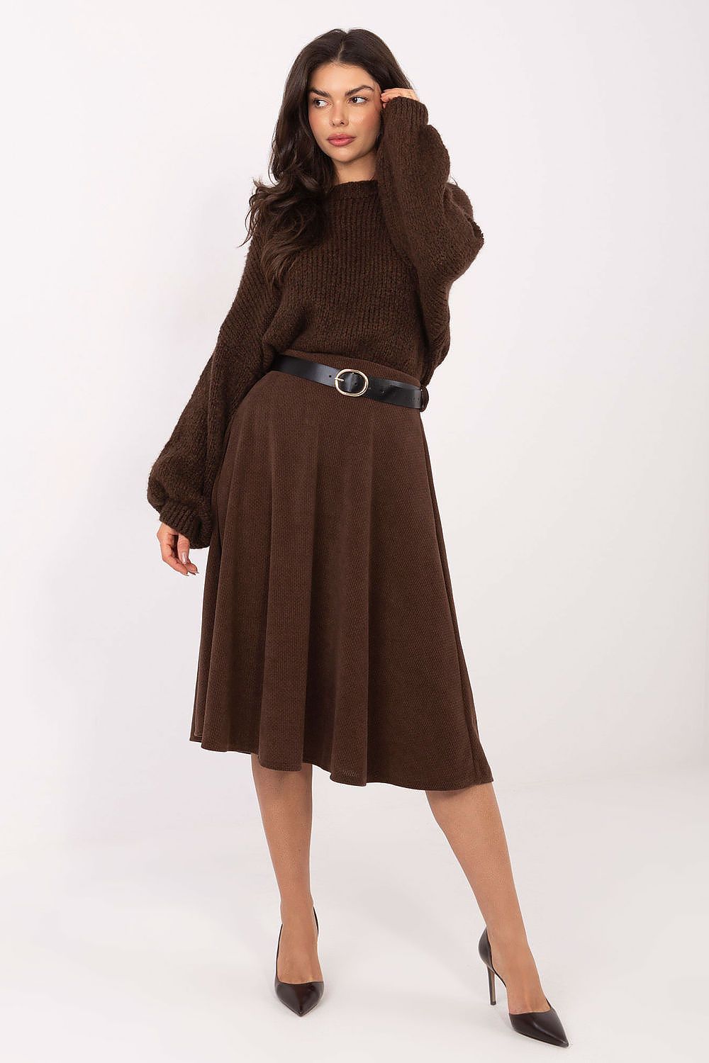  Spódnica Model IT-SD-FL9838.49 Brown - Rue Paris 