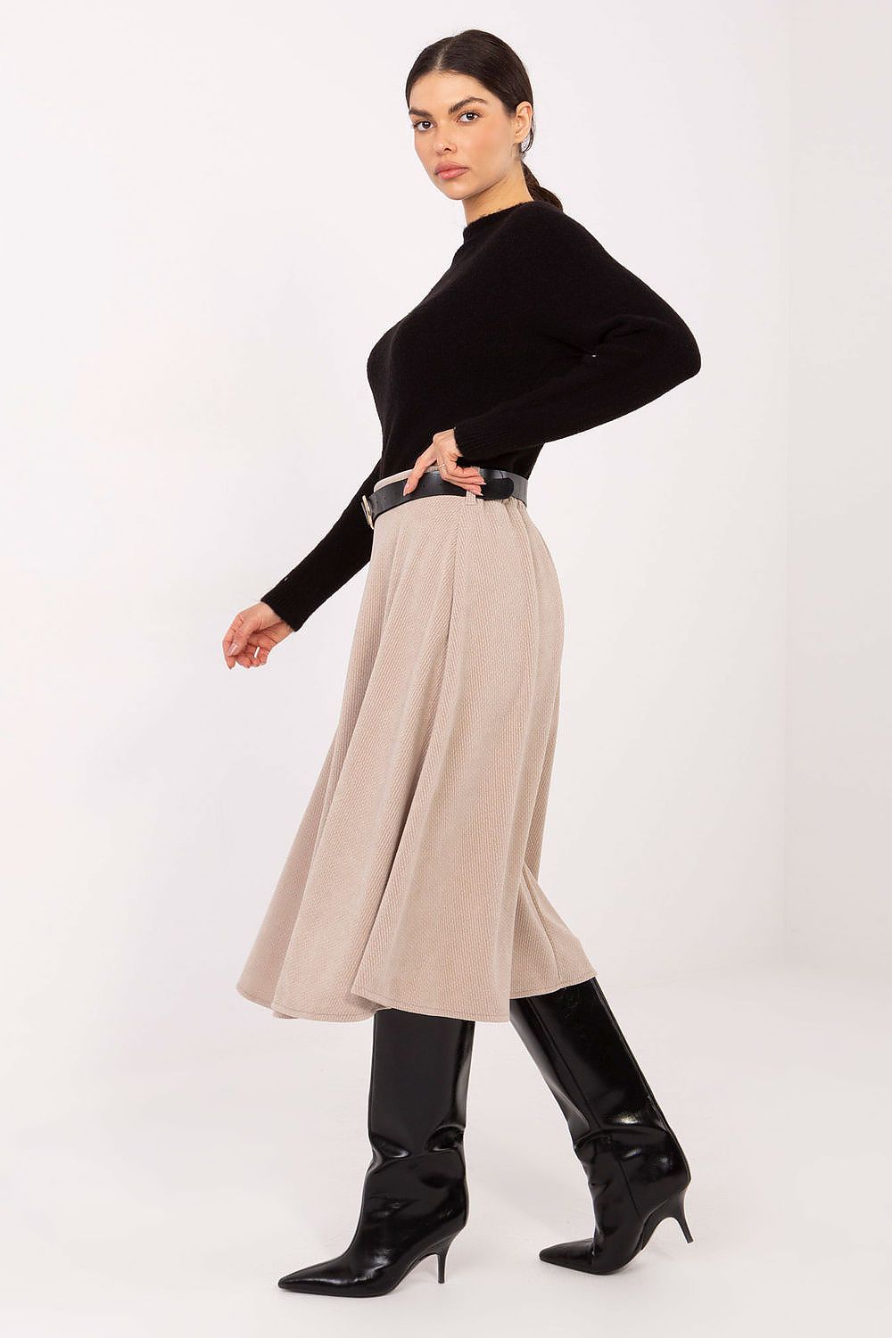  Spódnica Model IT-SD-FL9838.49 Beige - Rue Paris 
