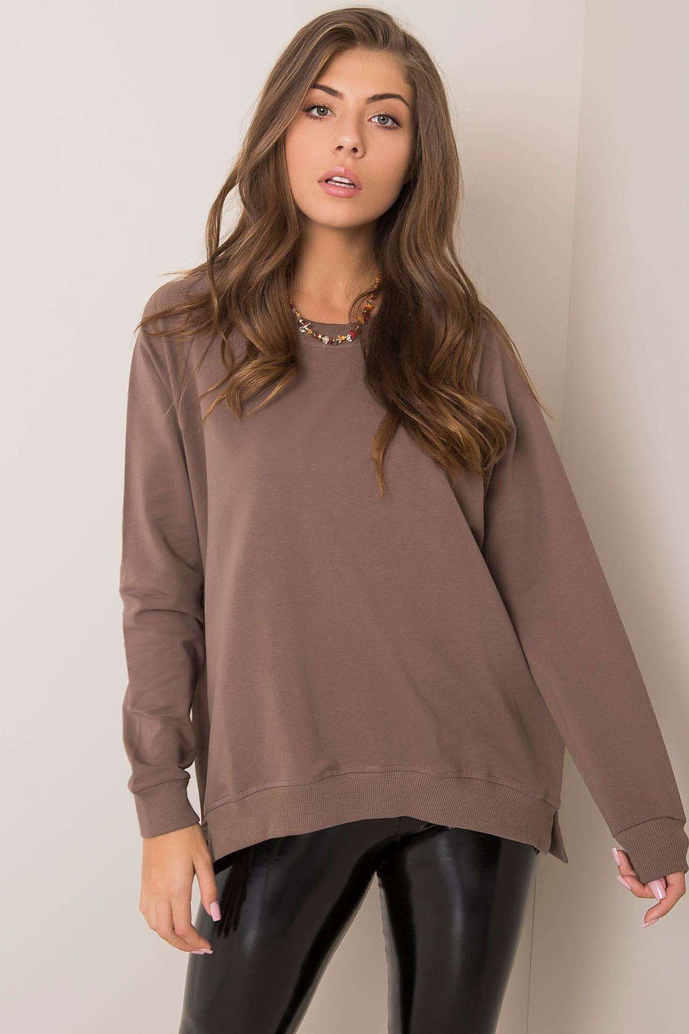   Bluza Damska Model RV-BL-5850.11X Brown - Rue Paris 