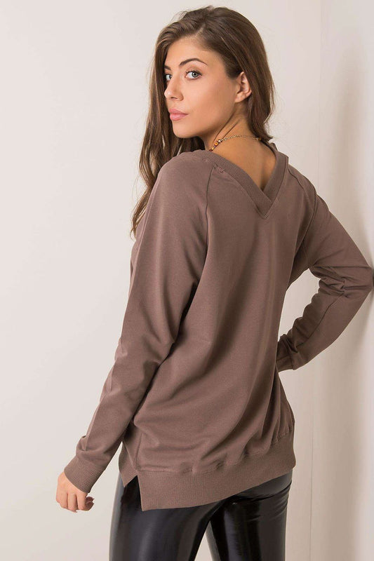   Bluza Damska Model RV-BL-5850.11X Brown - Rue Paris 