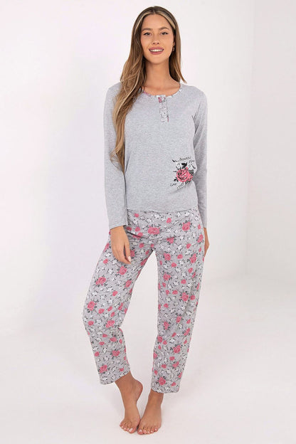  Piżama Damska Model DU-PI-FP-006.02 Grey - Forever Pink 