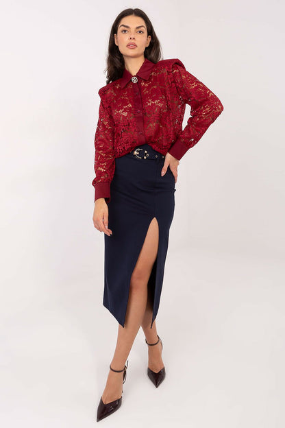   Koszula Damska Model IT-KS-21999.50 Bordo - Italy Moda 