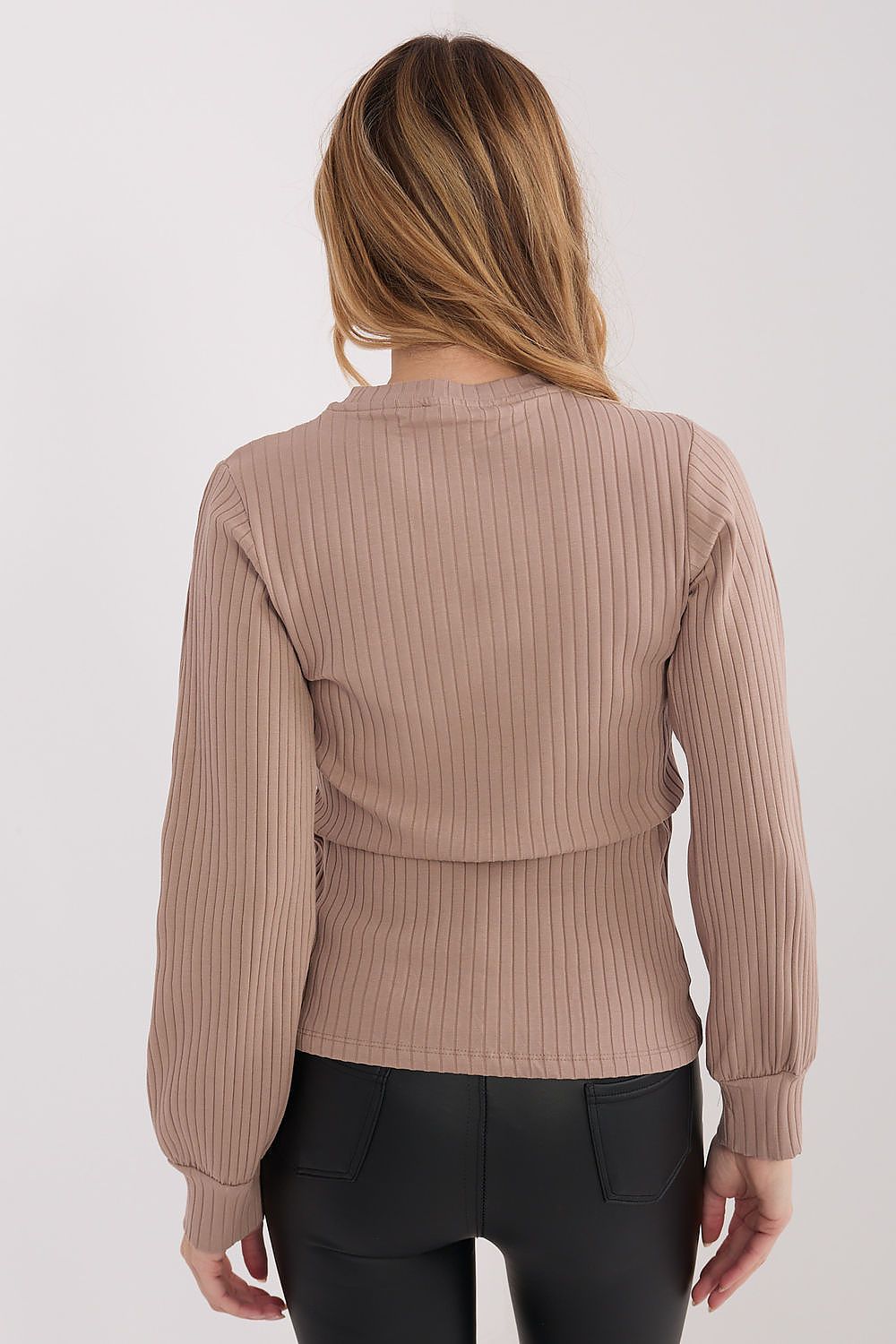   Bluzka Model RV-BZ-A1051.96 Dark Beige - Rue Paris 
