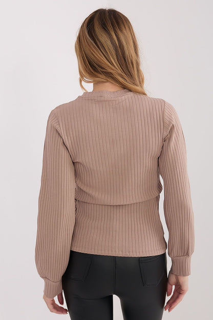  Bluzka Model RV-BZ-A1051.96 Dark Beige - Rue Paris 