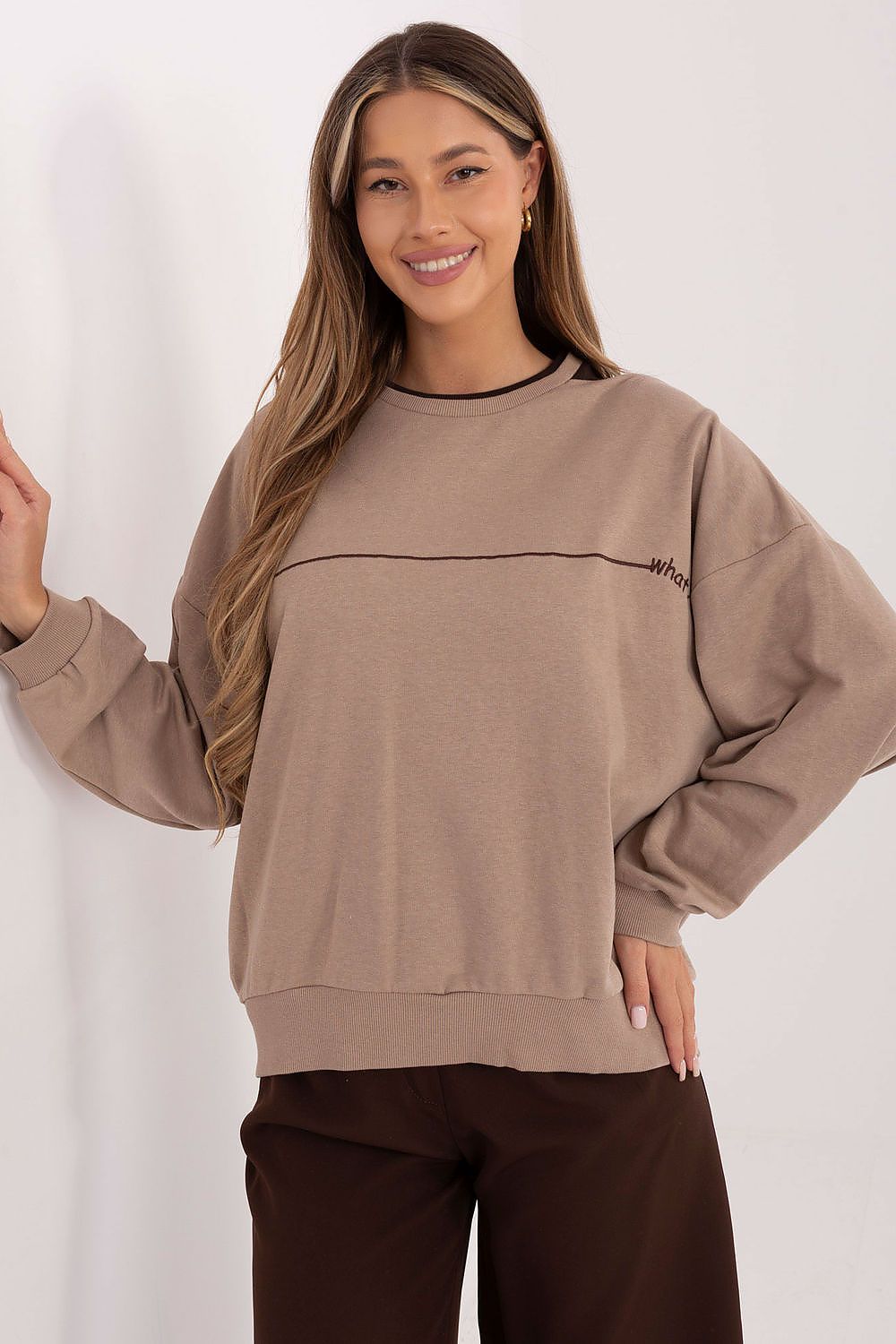   Bluza Damska Model RV-BL-A940.60 Dark Beige - Relevance 