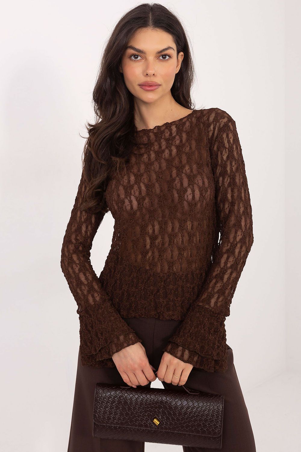   Bluzka Model IT-BZ-9970.97 Brown - Italy Moda 