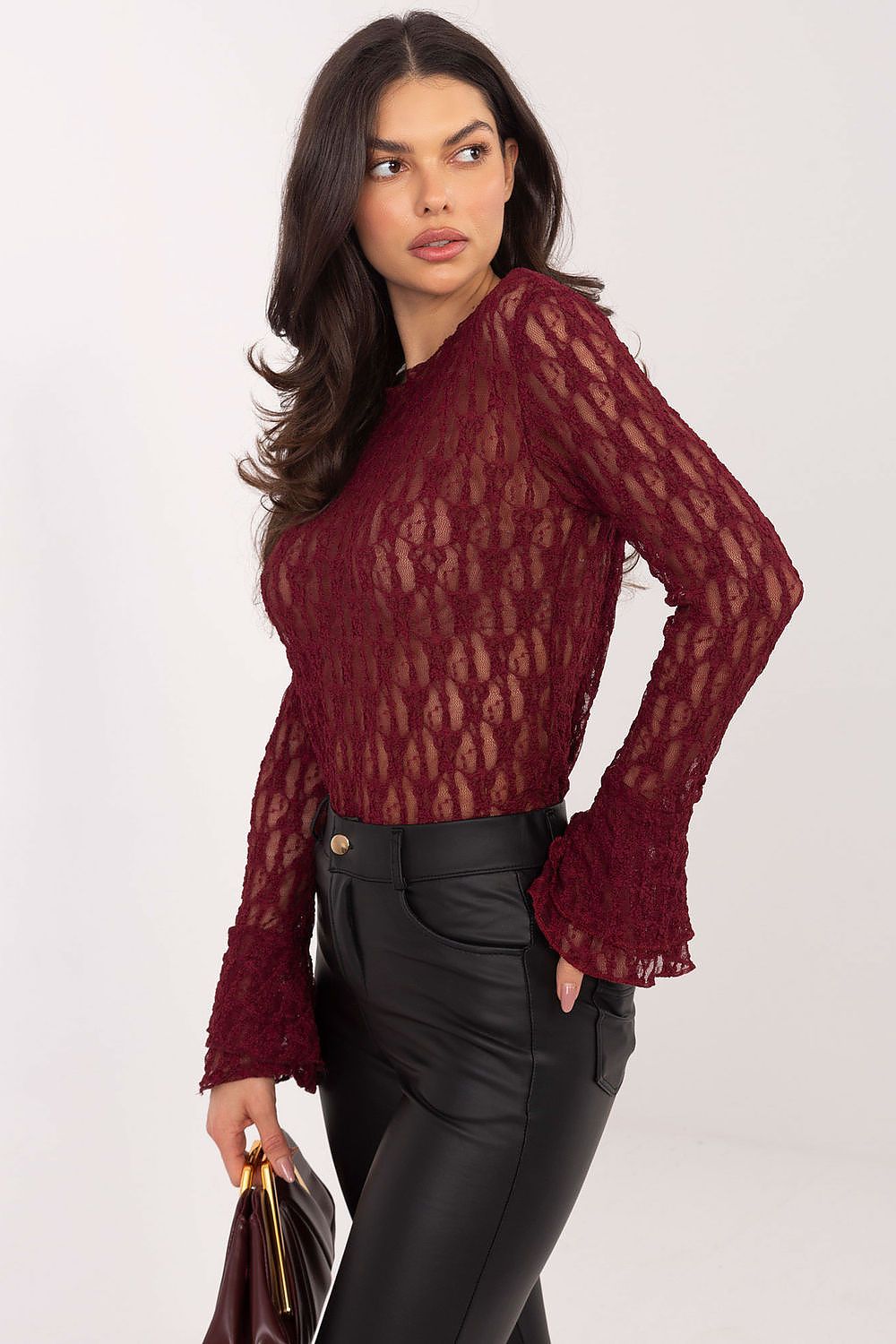   Bluzka Model IT-BZ-9970.97 Bordo - Italy Moda 