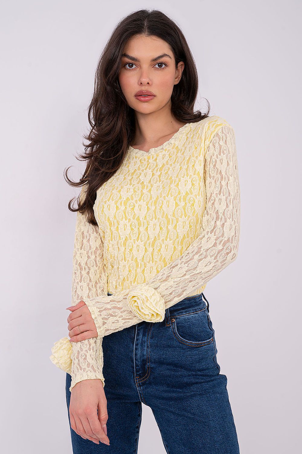   Bluzka Model IT-BZ-9950.79 Light Yellow - Italy Moda 