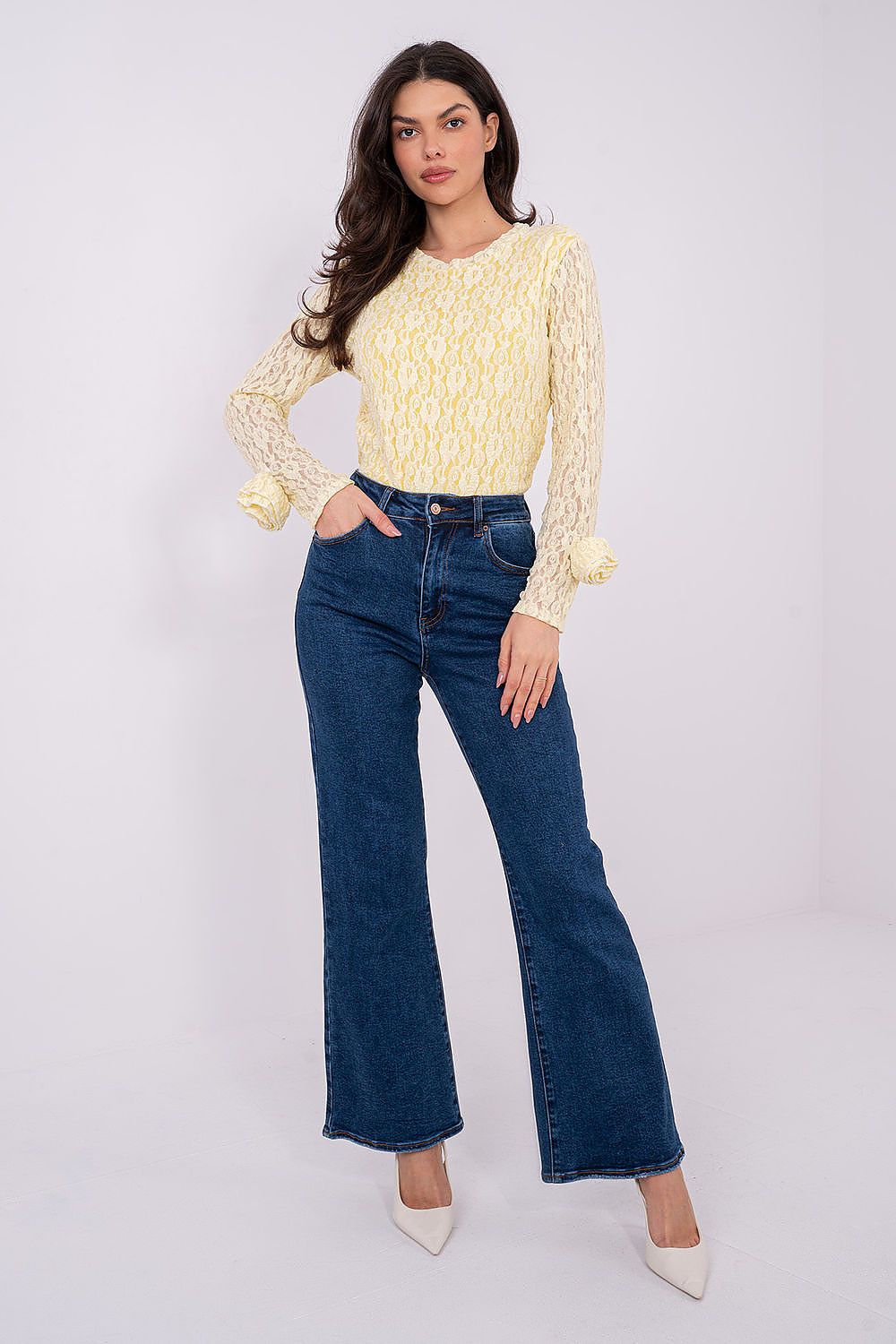   Bluzka Model IT-BZ-9950.79 Light Yellow - Italy Moda 