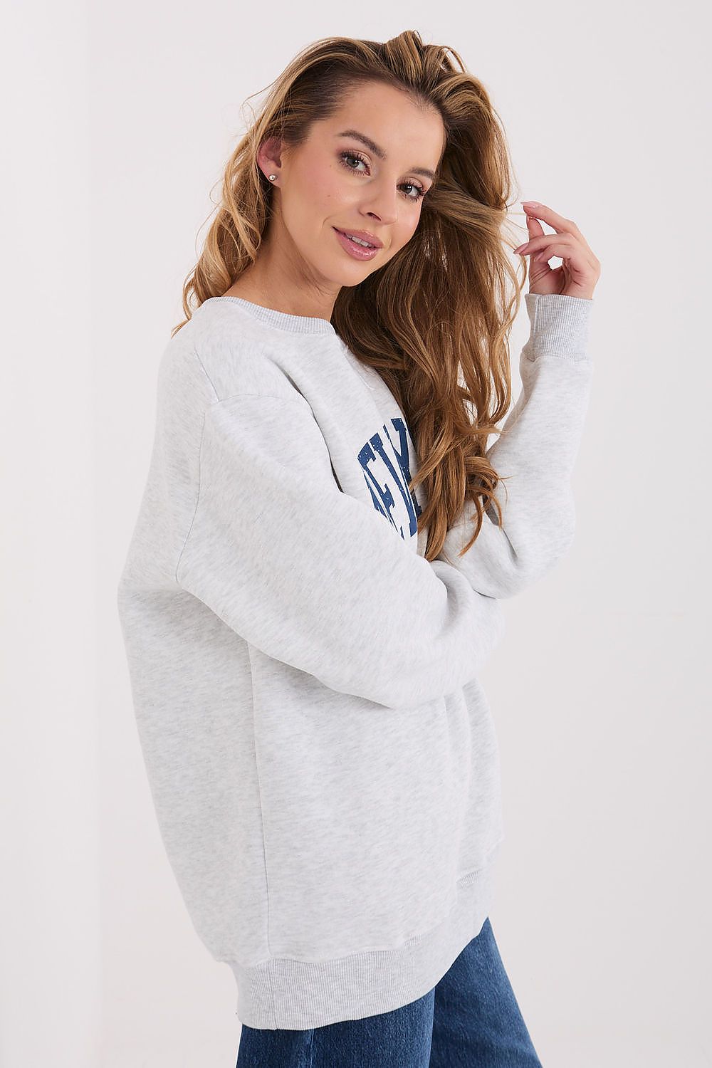   Bluza Damska Model WT-BL-A1062.29 Light Grey - Factory Price 