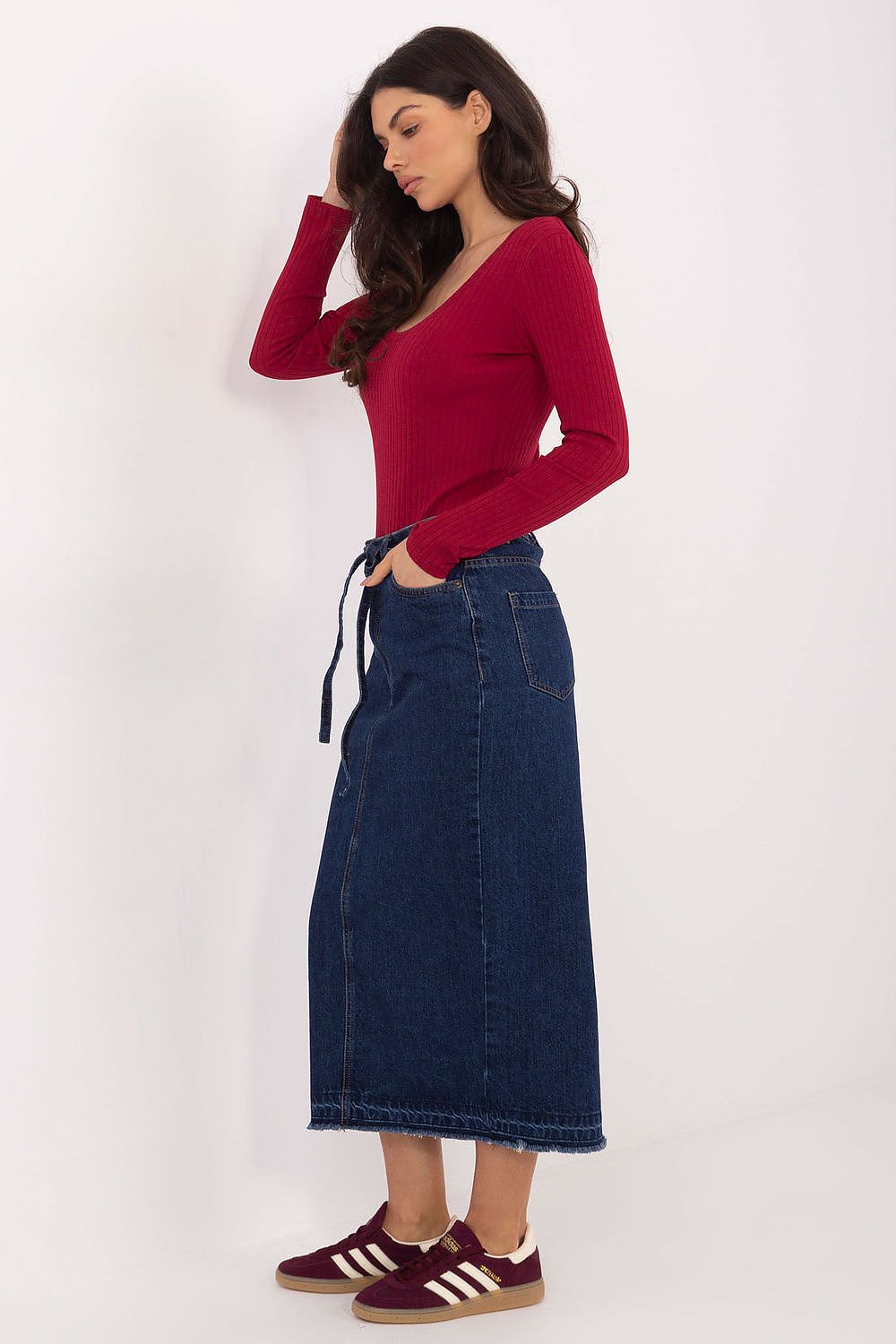  Spódnica Model D80030BI50248D300 Navy - Sublevel 