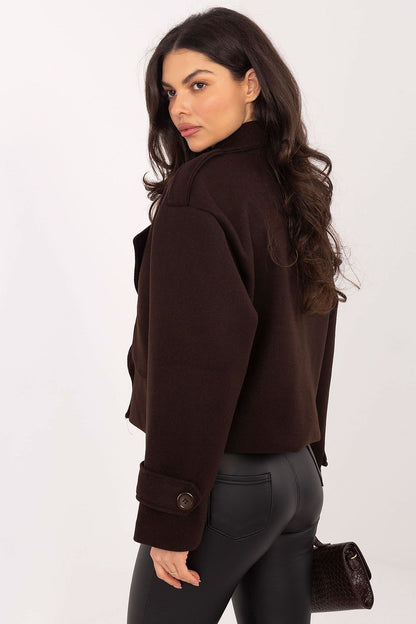   Płaszcz Damski Model IT-KR-A9558.62 Dark Brown - Rue Paris 