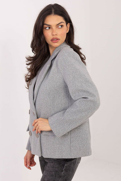   Płaszcz Damski Model IT-KR-FL9559.02P Grey - Rue Paris 