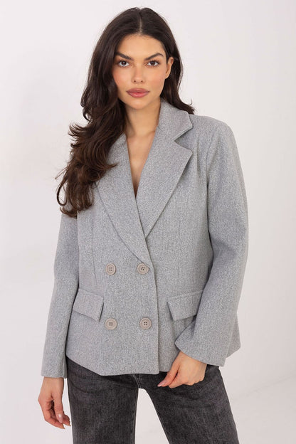   Płaszcz Damski Model IT-KR-FL9559.02P Grey - Rue Paris 