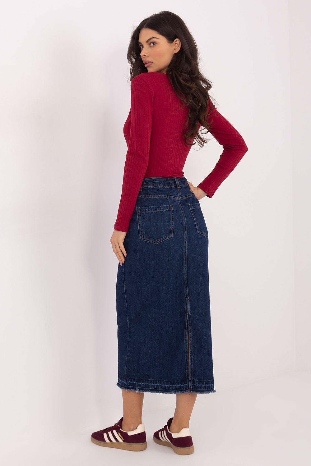  Spódnica Model D80030BI50248D300 Navy - Sublevel 