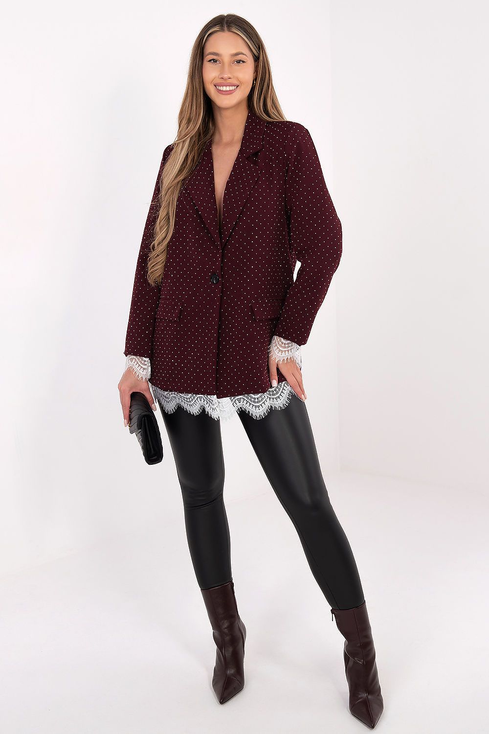   Marynarka Model IT-MA-FL9916-2.12P Bordo - Italy Moda 