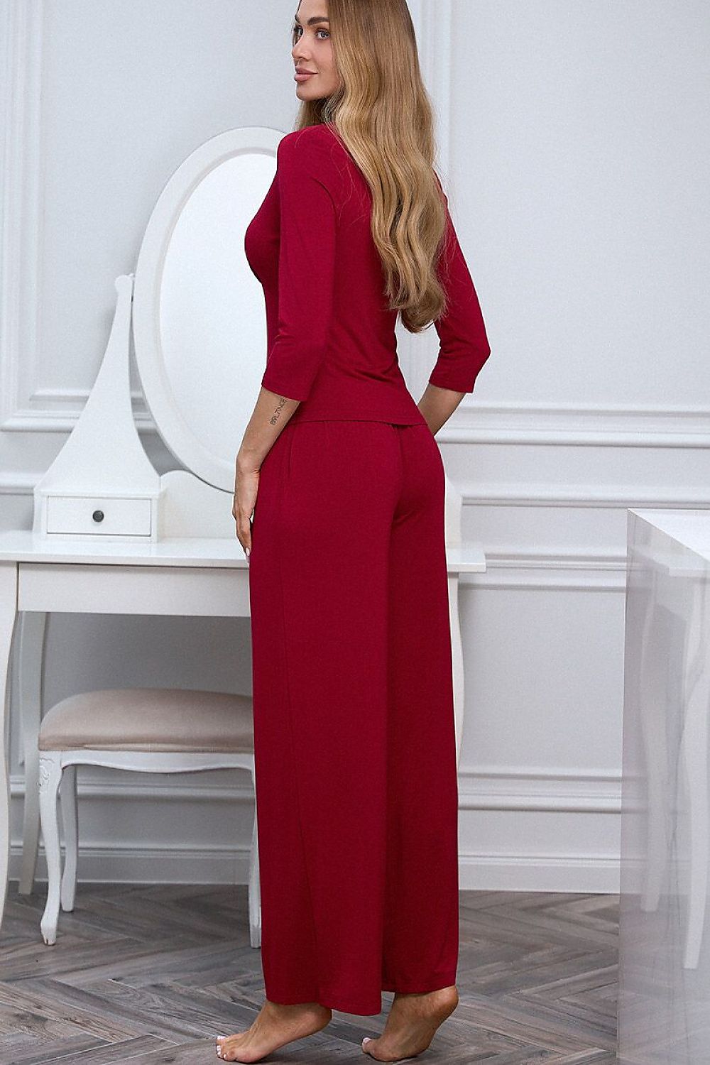  Piżama Damska Model Long Soft Skims 223578 Bordo - Pure Sin 