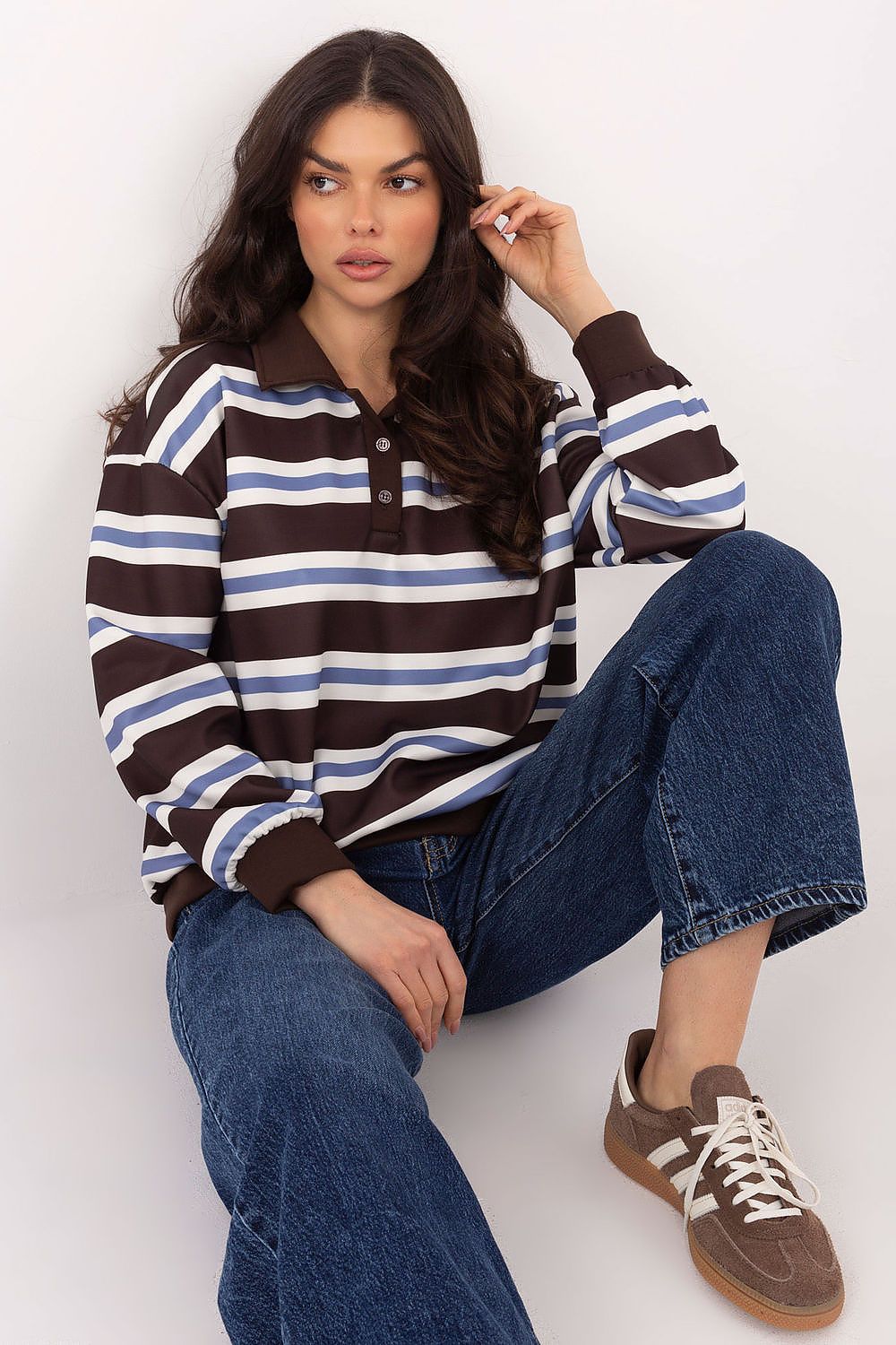  Bluza Damska Model IT-BZ-9980-1.19 Dark Brown - Italy Moda 