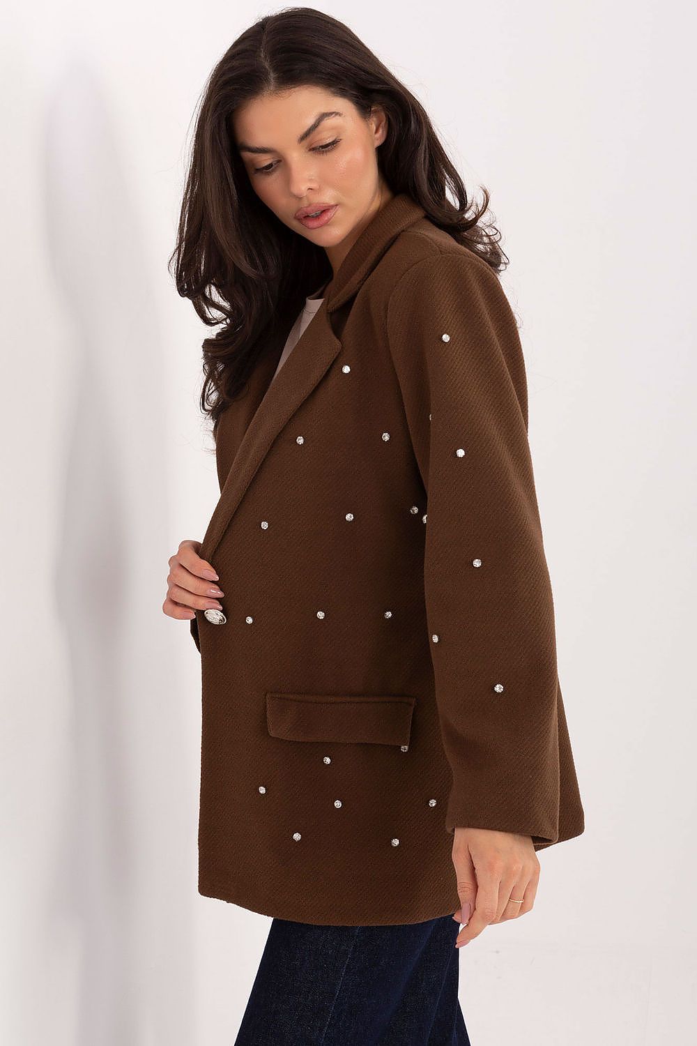   Marynarka Model IT-MA-18365.97 Brown - Italy Moda 