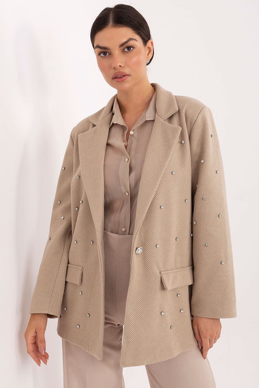   Marynarka Model IT-MA-18365.97 Beige - Italy Moda 