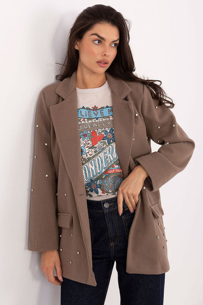   Marynarka Model IT-MA-18365.97 Dark Beige - Italy Moda 