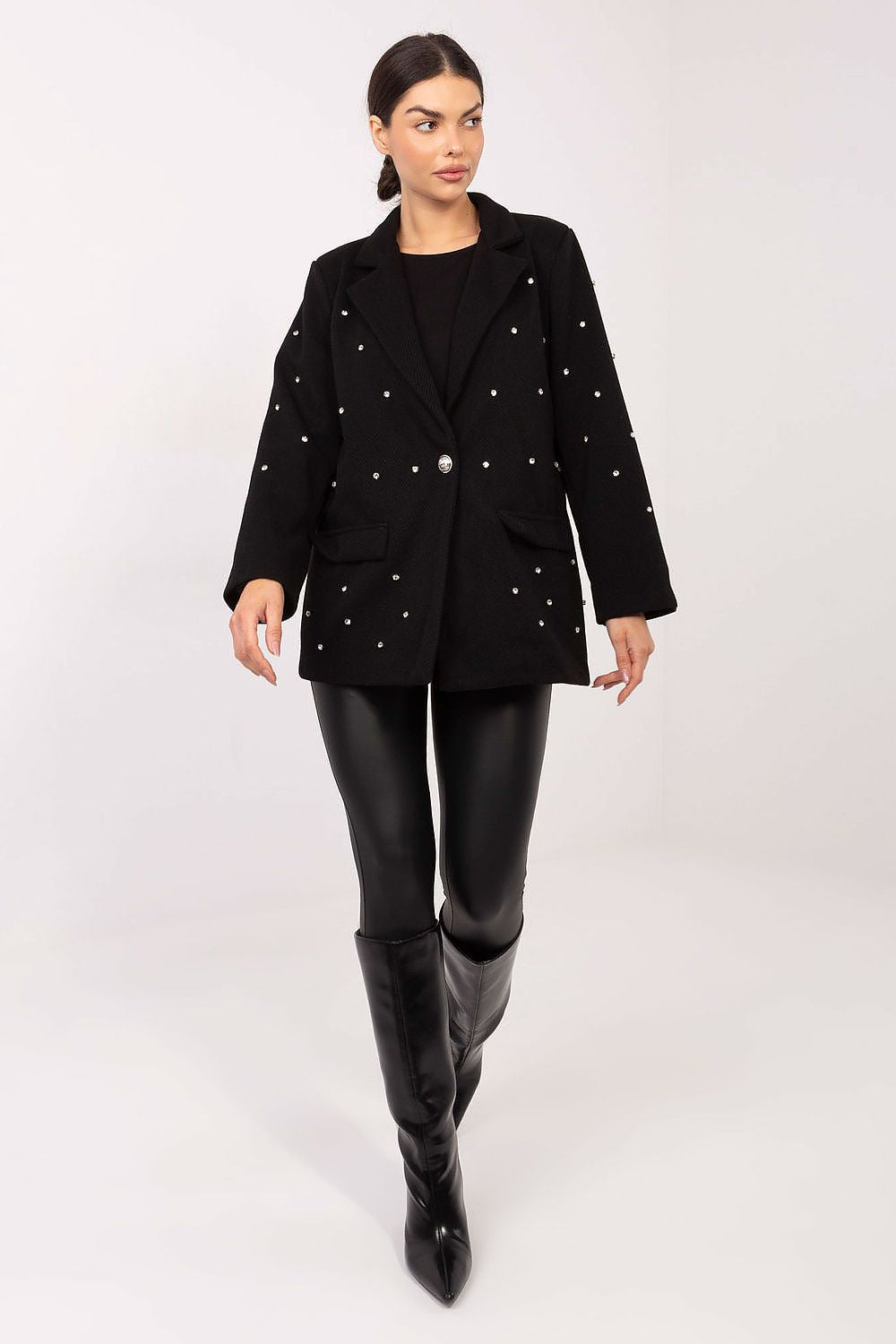   Marynarka Model IT-MA-18365.97 Black - Italy Moda 