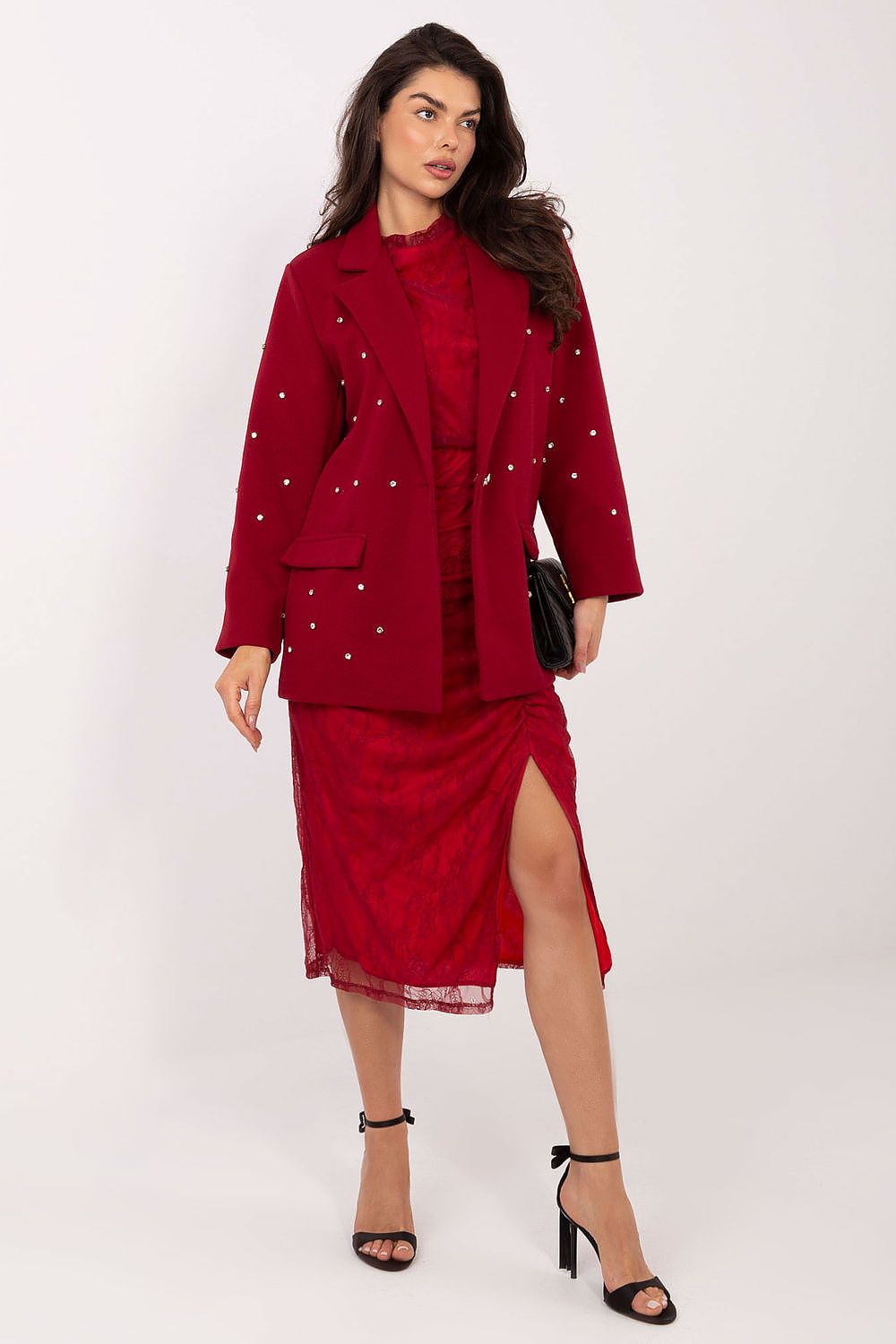   Marynarka Model IT-MA-18365.97 Bordo - Italy Moda 