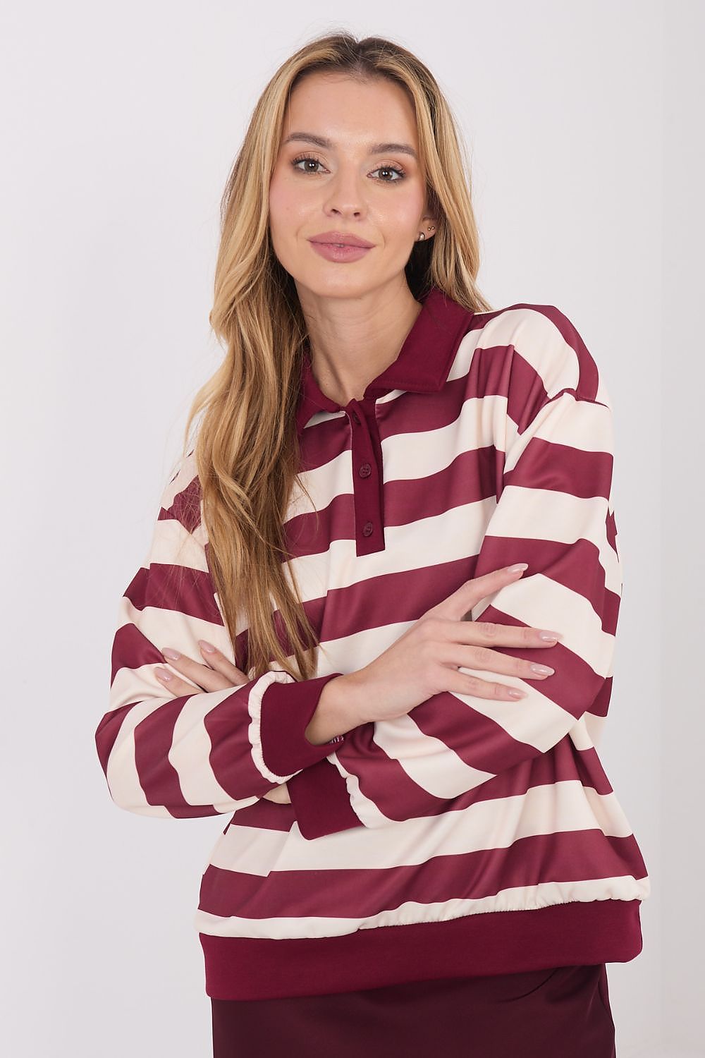   Bluza Damska Model IT-BZ-9980.16 Bordo - Italy Moda 