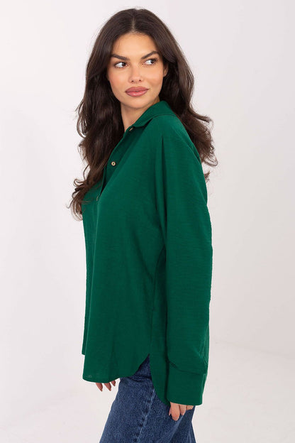   Koszula Damska Model LK-KS-510109.70 Dark Green - Lakerta 