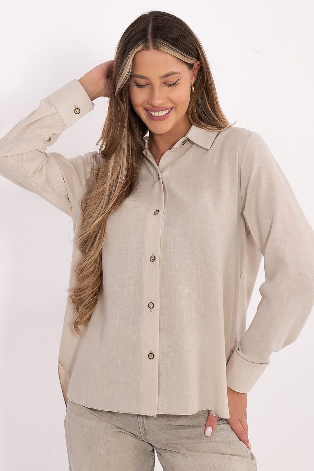   Koszula Damska Model LK-KS-510109.70 Beige - Lakerta 