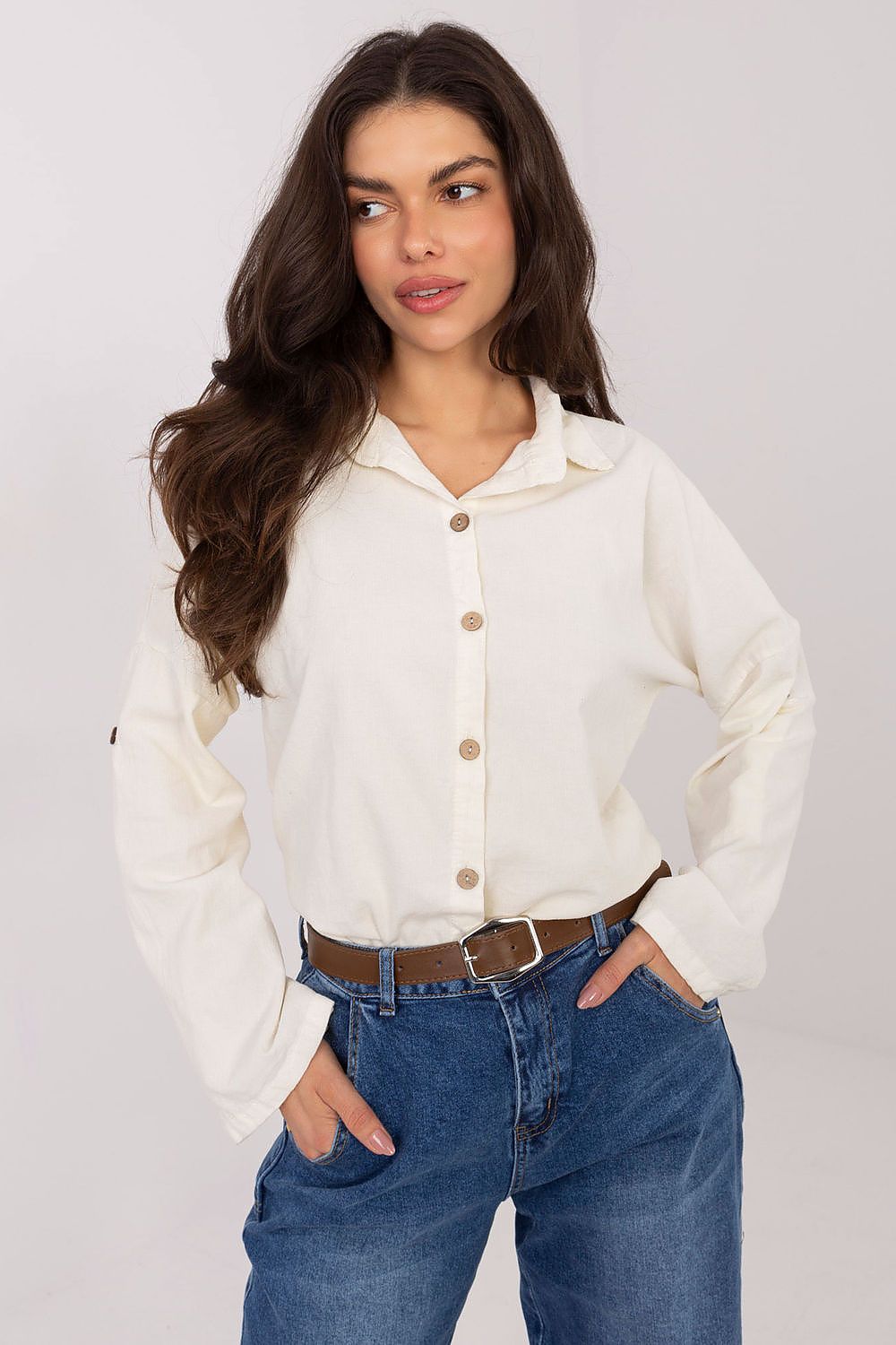   Koszula Damska Model IT-KS-22390.81 Light Beige - Italy Moda 