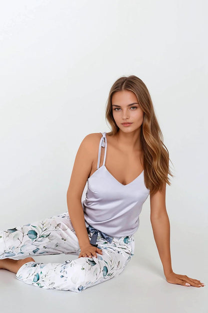  Piżama Damska Model Camila 223869 Silver/Off White - Momenti Per Me 