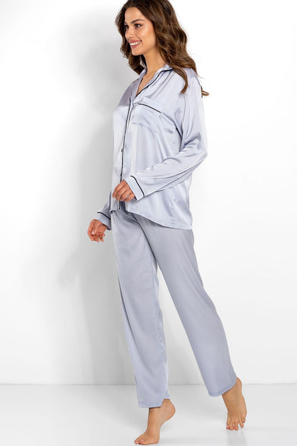  Piżama Damska Model Classic Look 223857 Silver - Momenti Per Me 
