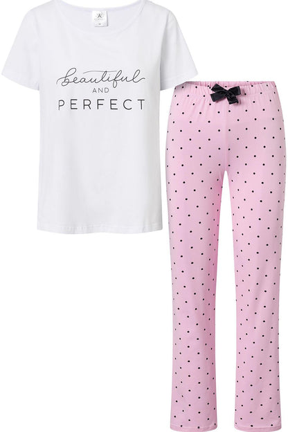  Piżama Damska Model Flawless 170006 White/Pink - Momenti Per Me 
