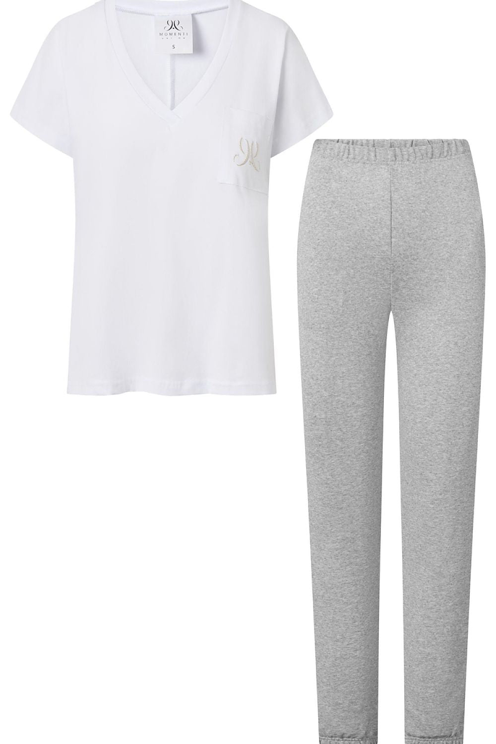  Piżama Komplet Model Chill Out 175686 White/Grey - Momenti Per Me 