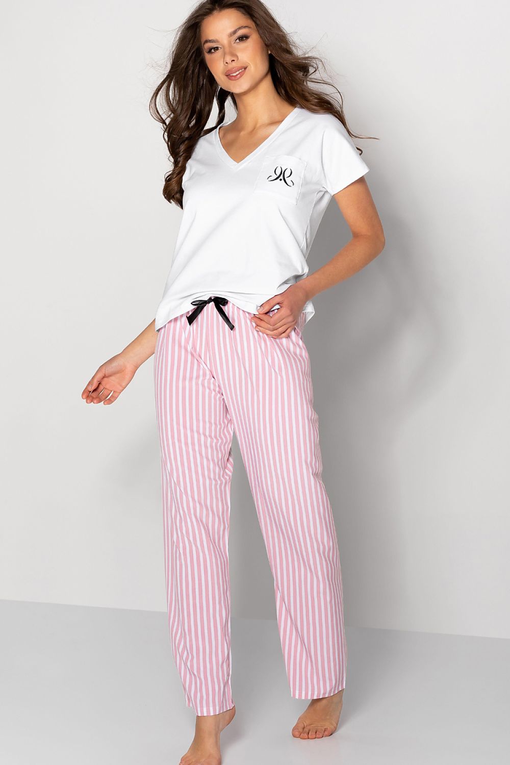  Piżama Damska Model Jennifer 223533 White/Pink - Momenti Per Me 